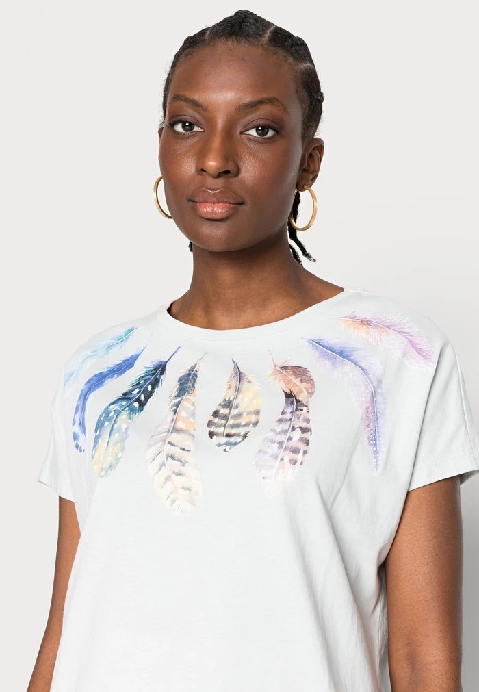 T-Shirt ANNA FIELD Anna Field Print T-shirt Bleu Femme | SDR-4060863